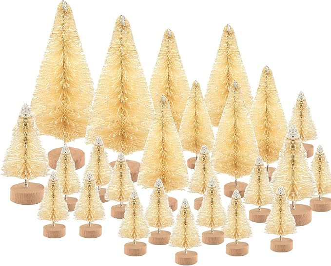 KUUQA 48 Pcs Mini Christmas Trees Bottle Brush Trees Tabletop Model Trees for Christmas Decoratio... | Amazon (US)