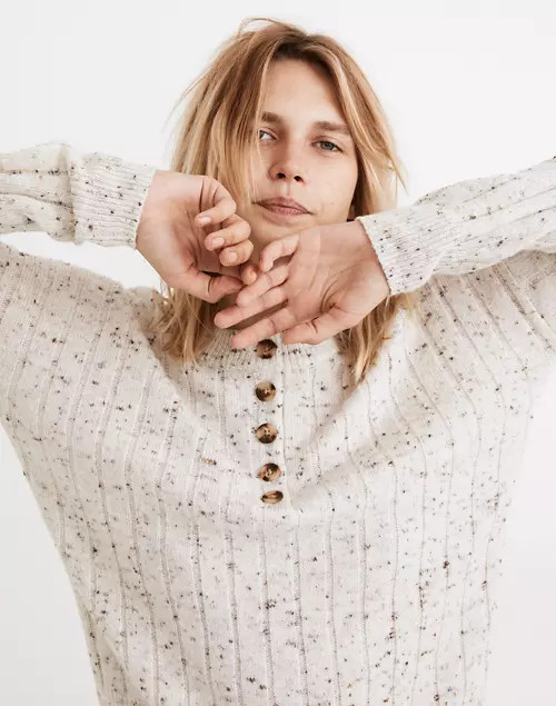 Donegal Bowden Henley Sweater in Coziest Yarn | Madewell