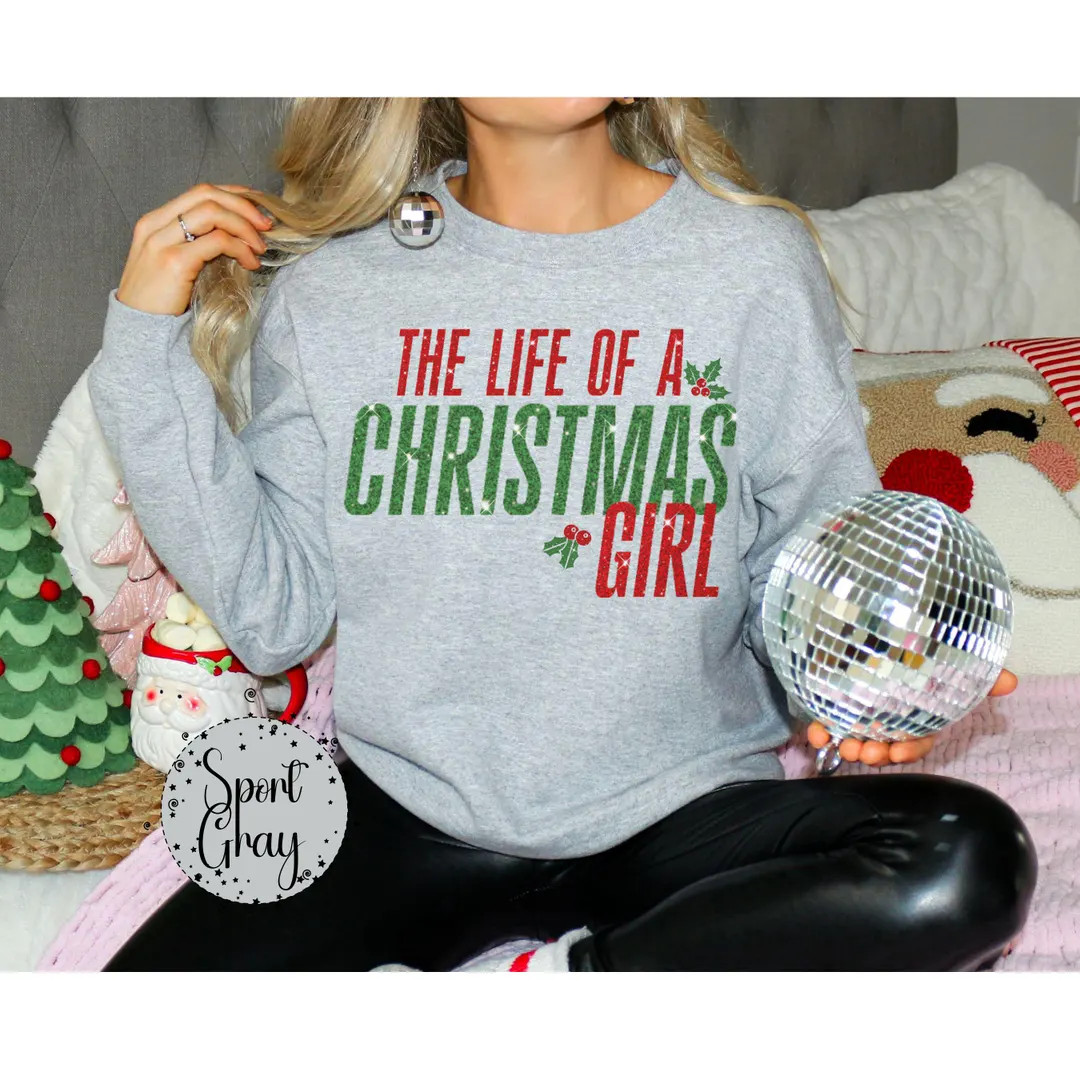 Glittery Life of a Christmas Girl Sweatshirt, Sparkling TS Sweater, 12th Album Top, Xmas Showgirl... | Etsy (US)