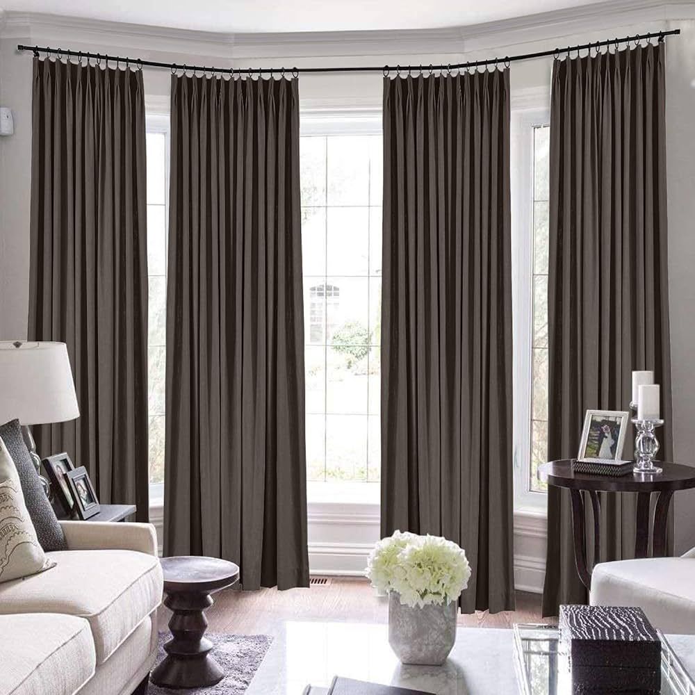 TWOPAGES Pinch Pleated Extra Long Curtains, 204 Inch Long Natural Linen Curtains for Living Room/... | Amazon (US)