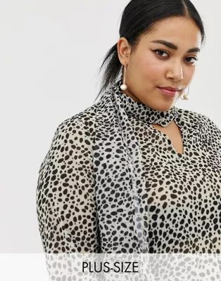 Lost Ink Plus blouse in animal print | ASOS US