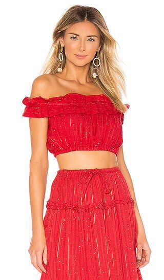 Noa Crop Top in Roma Red | Revolve Clothing (Global)