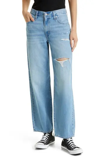 Levi's® Women's Ripped Baggy Dad Jeans in In The Middle W Damage at Nordstrom Rack, Size 27 X 30 | Nordstrom Rack