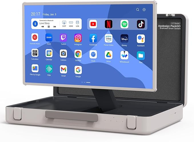 apolosign packgo 27-Inch Portable Entertainment System, Compact Suitcase Design Smart TV, Android... | Amazon (US)