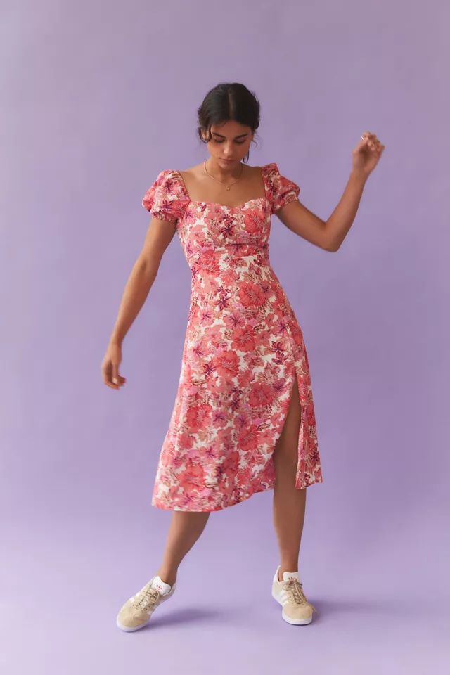 Kiss The Sky Sweetheart Midi Dress | Urban Outfitters (US and RoW)