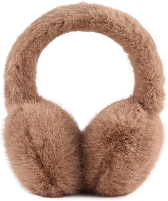 PESAAT Warm Ear muffs for Women Winter Unisex Fluffy Earmuffs Lady Ear Warmer Faux Fur Ear Covers | Amazon (US)