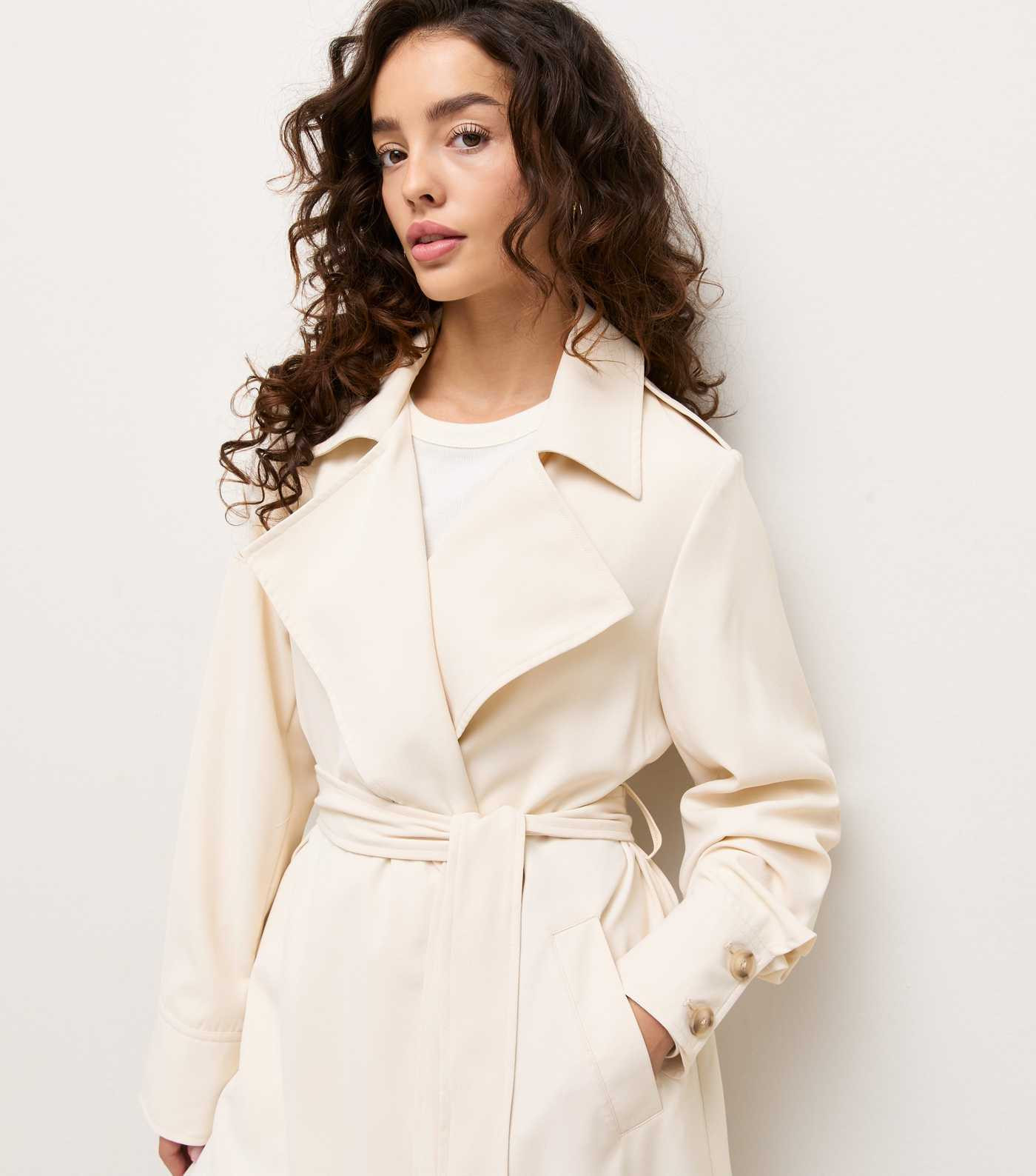 Petite Stone Longline Trench Coat | New Look | New Look (UK)