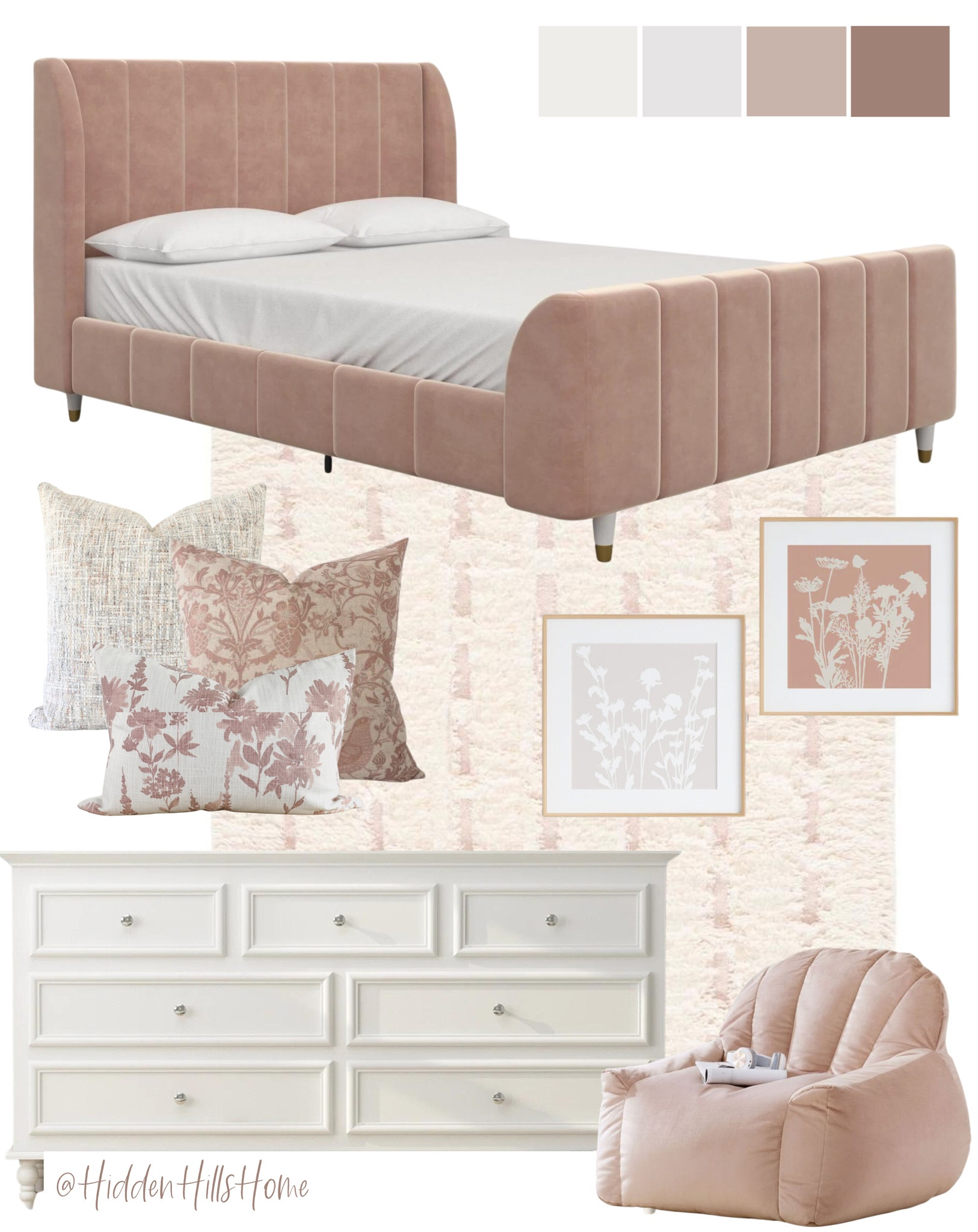 Girls bedroom decor, teen girls room, feminine bedroom decor mood board, pink and cream bedroom decor ideas #girlsbedroom

#LTKhome #LTKkids #LTKsalealert