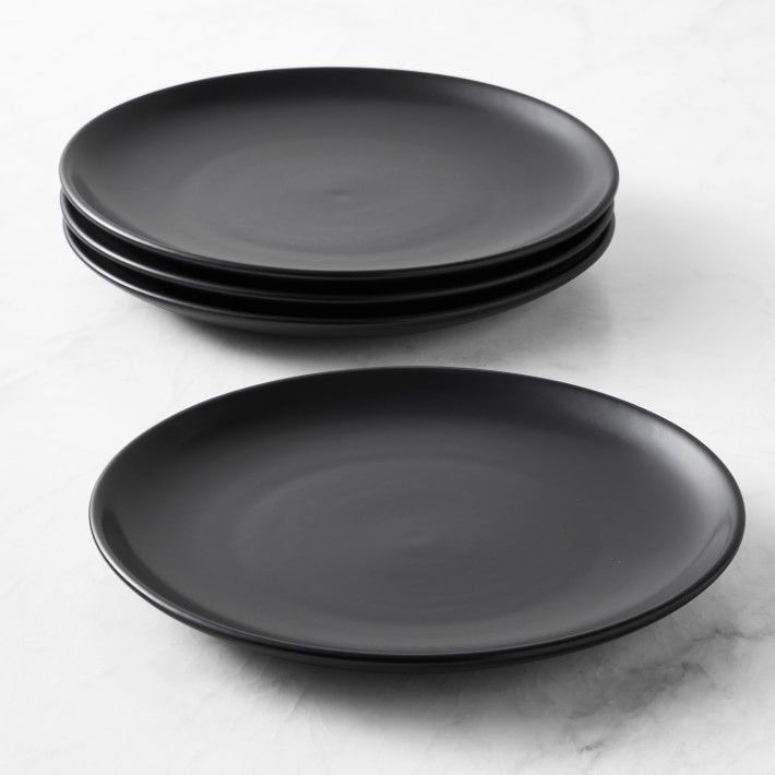 Open Kitchen by Williams Sonoma Matte Coupe Dinner Plates, Set of 4, Black | Williams-Sonoma