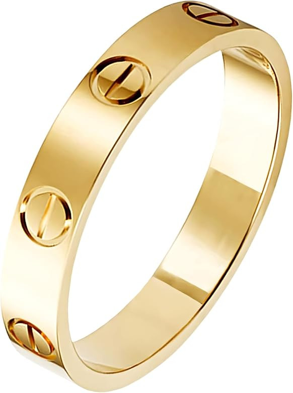 Love Rings with Screw Design for Women Band Rings Gold 18k Titanium Steel Wedding Ring Jewelry Anniv | Amazon (US)