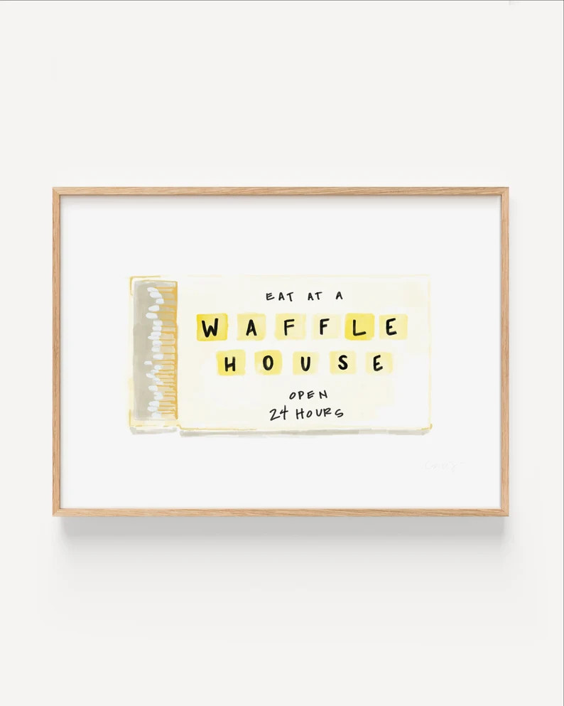 Bar & Kitchen Art Digital Download Matchbook Print Meat Your Match Waffle House - Etsy | Etsy (US)