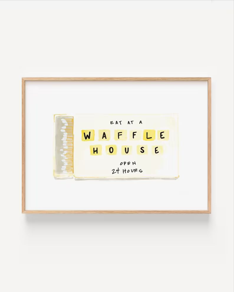 Bar & Kitchen Art Digital Download Matchbook Print Meat Your Match Waffle House - Etsy | Etsy (US)