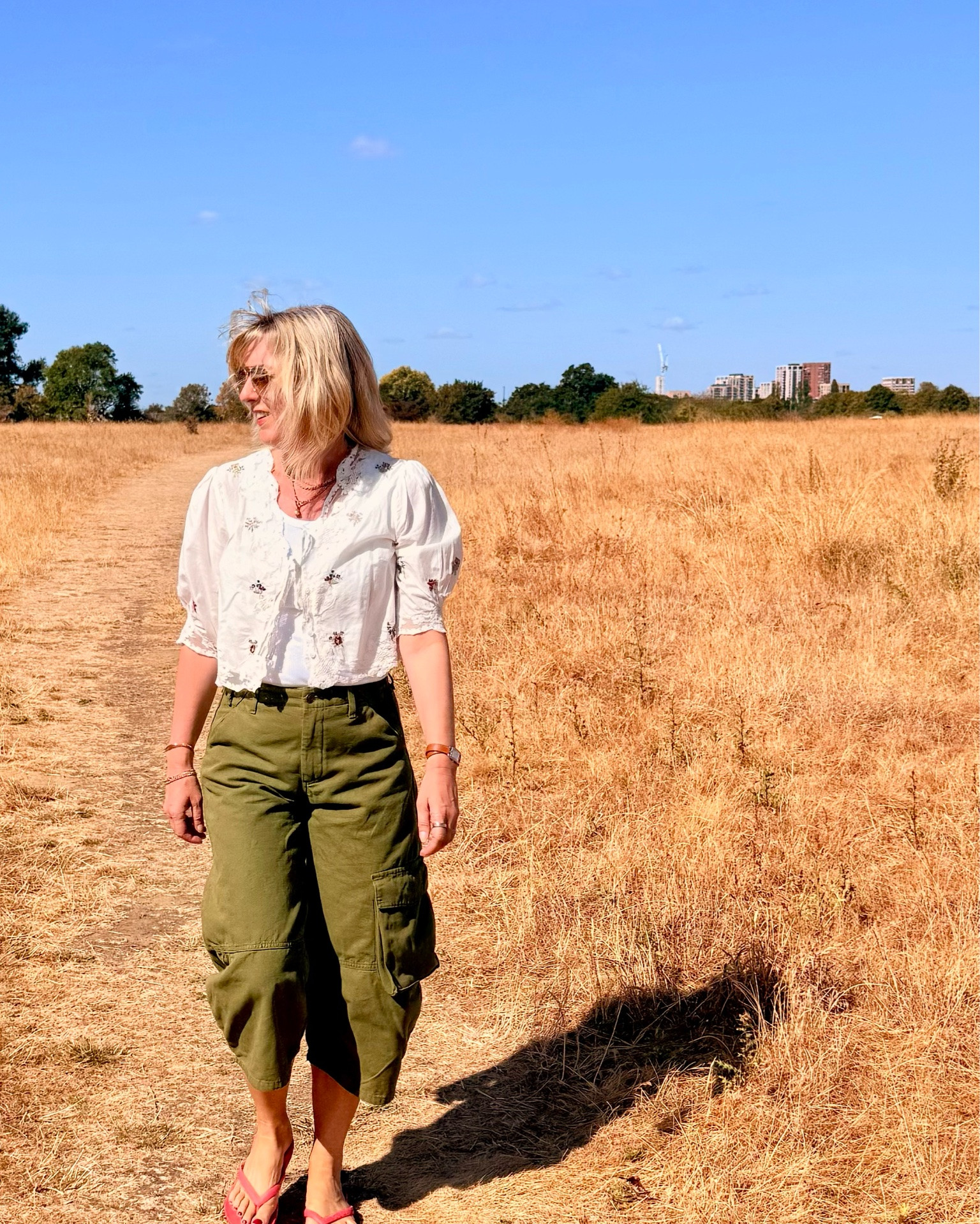 Cargo capris/shorts/crop trousers from Zara. Top are both old from Rixo

#LTKuk #LTKsummer #LTKover50style