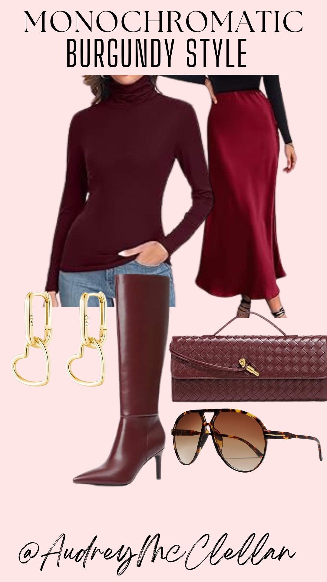 Monochromatic style burgundy 

#LTKootd