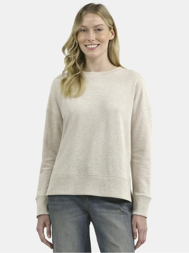 Time and Tru Women's and Women's Plus Crewneck Sweatshirt with Long Sleeves, XS-4X | Walmart (US)