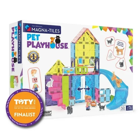 MAGNA-TILES® Pet Playhouse 50-Piece Magnetic Construction Set, The Original Magnetic Building Brand | Walmart (US)