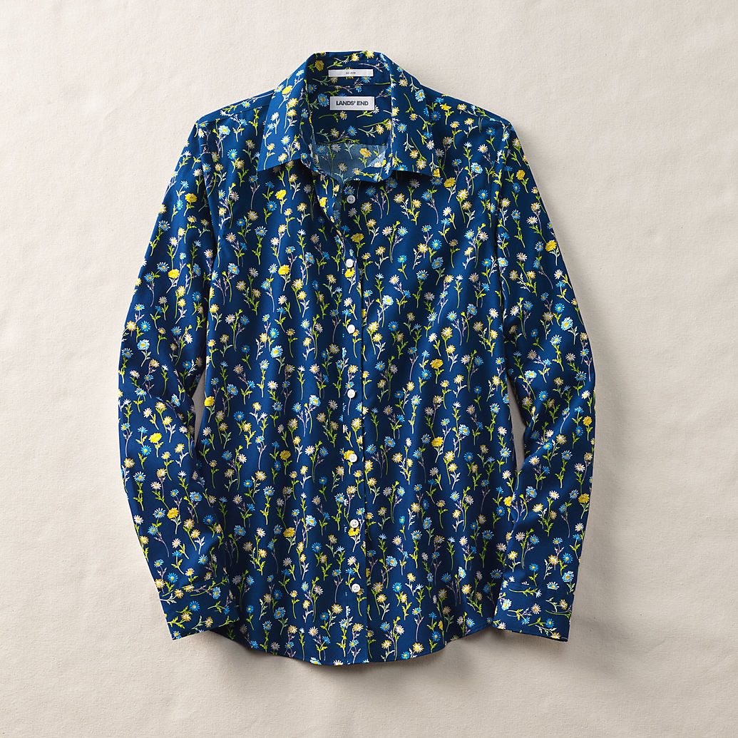 No Iron Button Front Shirt | Lands' End (US)