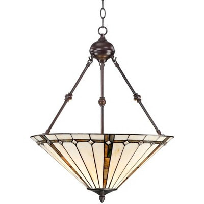 Robert Louis Tiffany Bronze Pendant Chandelier 20" Wide Tiffany Style Gold Texture Ivory Stained Glass Dining Room House Kitchen | Target