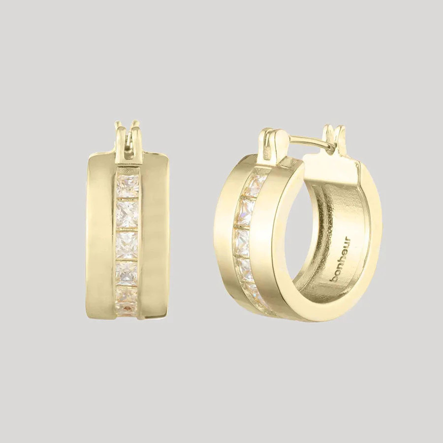 Livie Baguette Hoop Earrings | BONHEUR JEWELRY