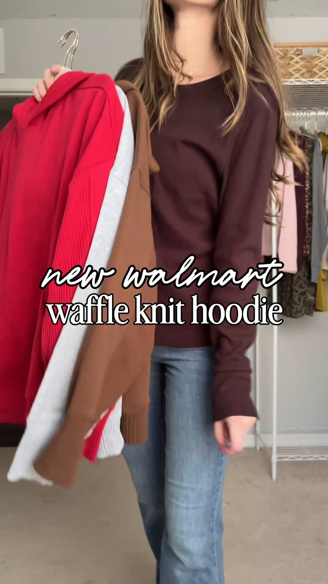 Loveee this new mixed media time and tru waffle knit hoodie from Walmart!!

**sizing:
Hoodie: large, I sized up for an oversized fit
Jeans: 2, fit tts
Leggings: small, fit tts
Sneakers: 8.5, fit tts
Clogs 8.5, fit tts


#walmartoutfit #walmartfallfashion #timeandtru 

#LTKFindsUnder50 #LTKSeasonal #LTKShoeCrush