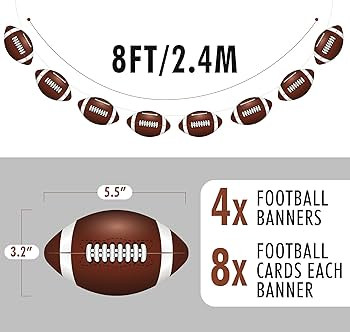 4PC - Football Party Decorations - Football Banner - Football Hanging Decorations Decor for Theme... | Amazon (US)
