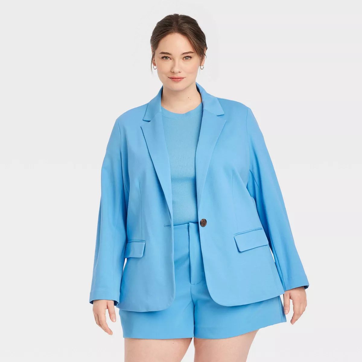 Women's Ponte Blazer - A New Day™ Blue 3X | Target