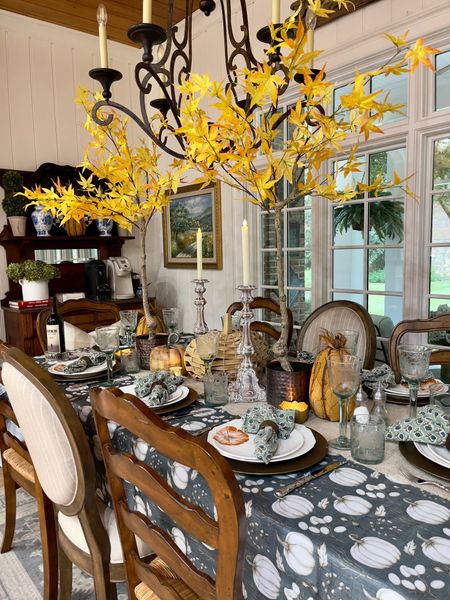 Table set and ready for a family dinner!!! 

#falltable #falltablescape #familydinner #fallhome #amazonhome #nearlynatural #mackenziechilds