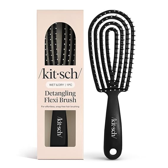 Kitsch Detangler Brush – Flexible Curly Hair Brush for Women, Men & Kids | Detangling Hairbrush... | Amazon (US)
