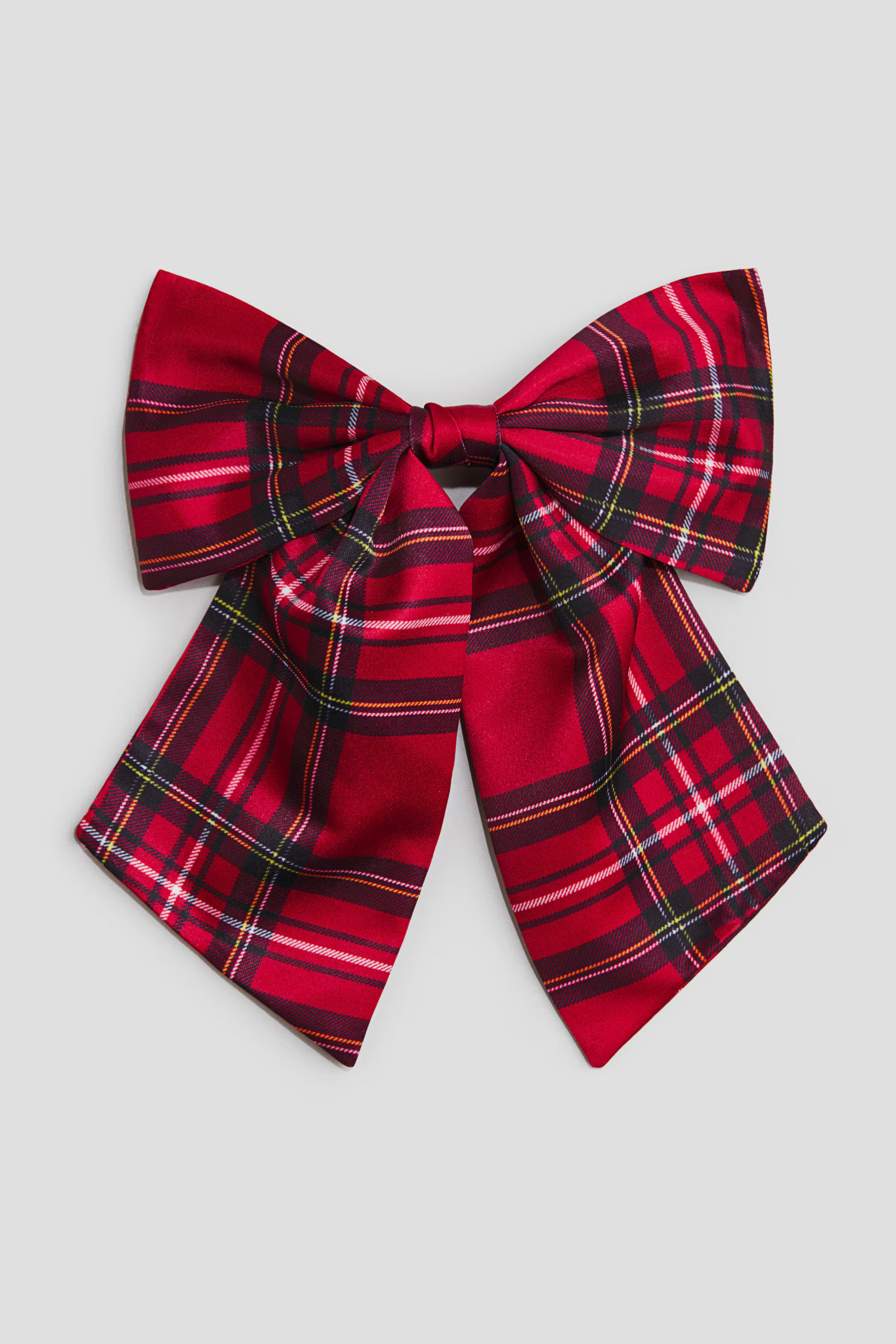 Bow-decorated hair clip - Red/plaid - Kids | H&M US | H&M (US + CA)