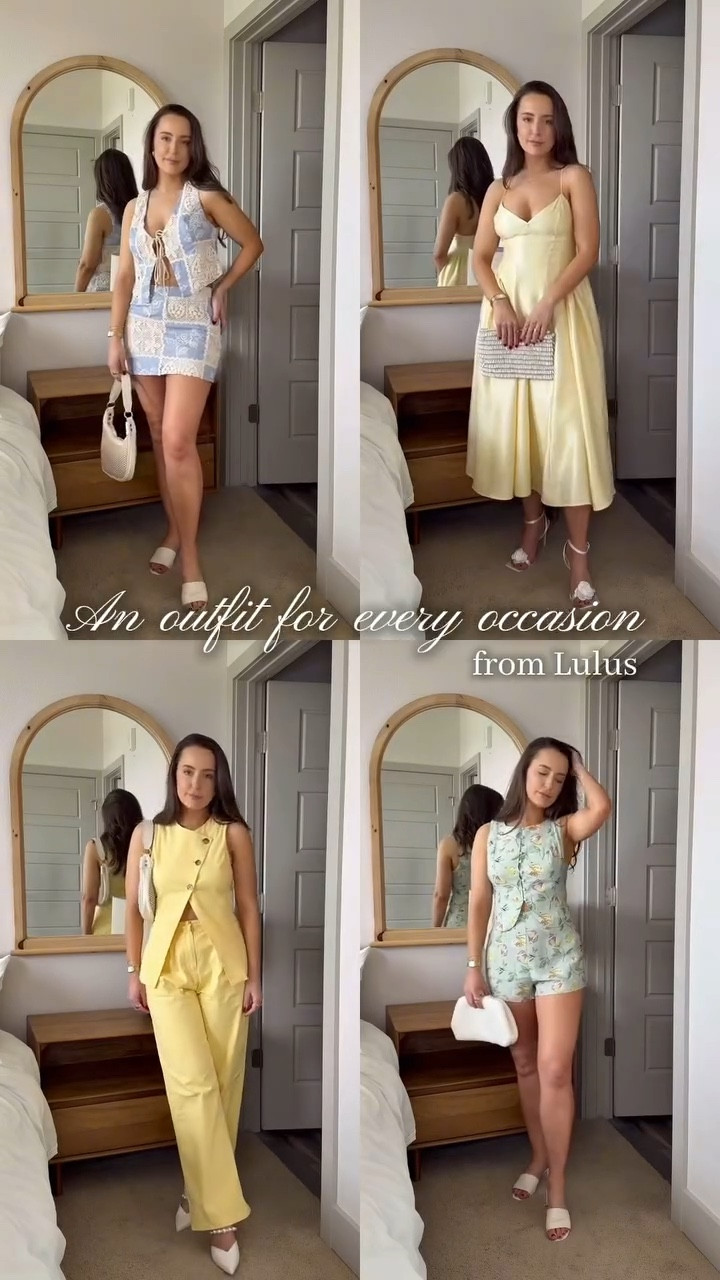 Ready for any occasion with @Lulus 🌼 Which outfit is your favorite?
.
.
.
.
Wedding guest dress, summer 2025 vacation outfit, summer outfit ideas, summer dress, butter yellow outfit, Pinterest outfit, easy style, #pinterestoutfits #summeroutfitideas #pinterestgirl #lulusambassador