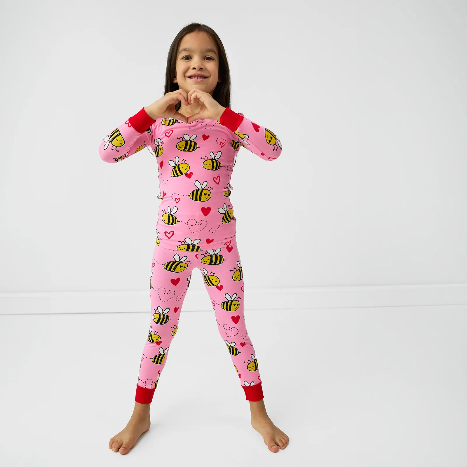 Pink Bee Mine Two-Piece Pajama Set | Little Sleepies