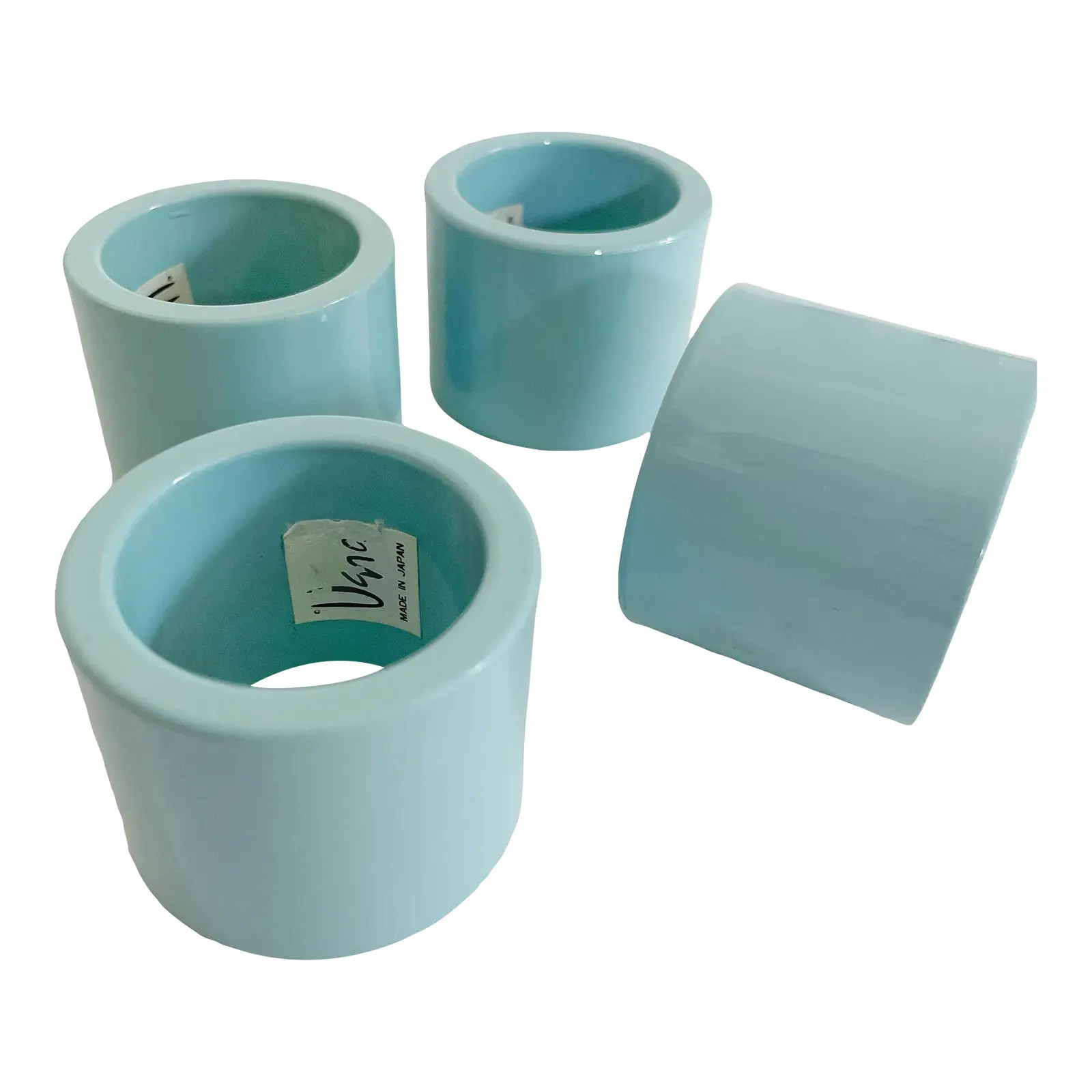 Vintage Vera Neumann Napkin Rings in Aqua- Set of 4 | Chairish