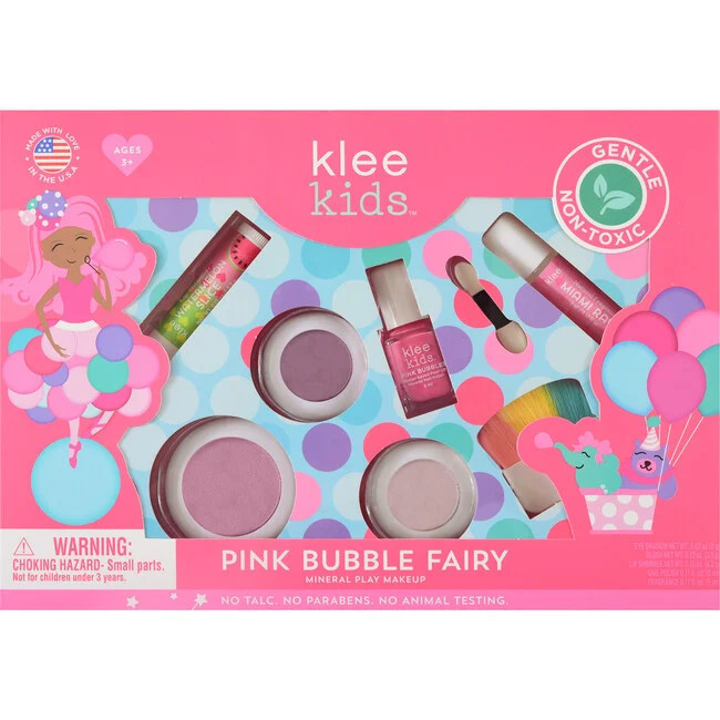 Klee Naturals | Pink Bubble Fairy Deluxe Mineral Play Makeup Kit, Halloween Costume | Maisonette | Maisonette