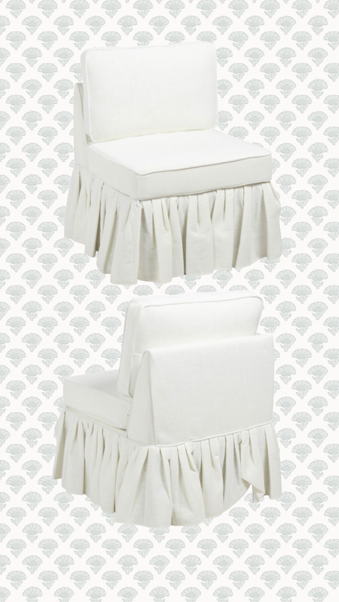 Vanity chair, accent chair, Grandmillennial, skirted chair, white chair 



#LTKHome