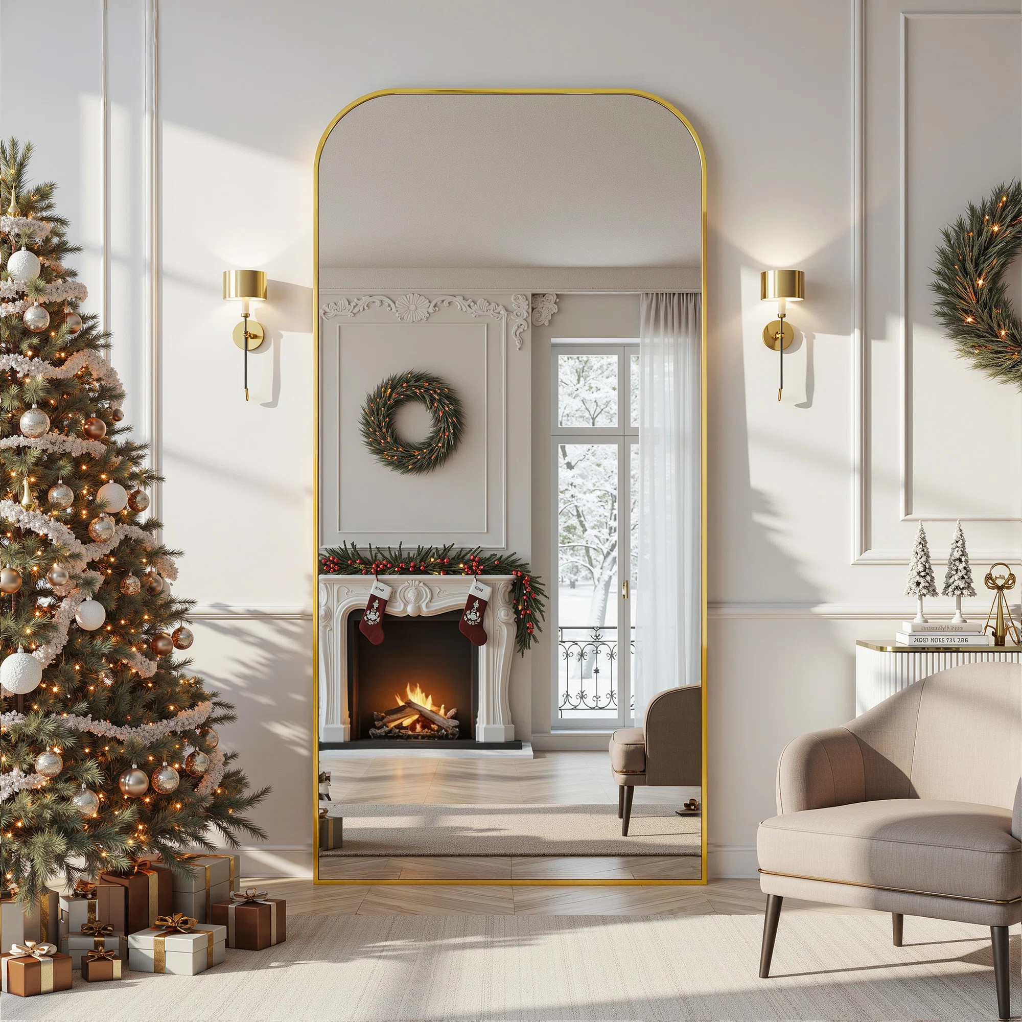 Arched Metal Oversized Full-Length Mirror | Wayfair North America