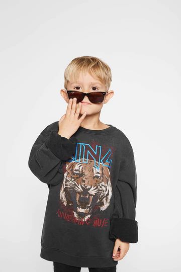 Mini Tiger Sweatshirt - Black | ANINE BING