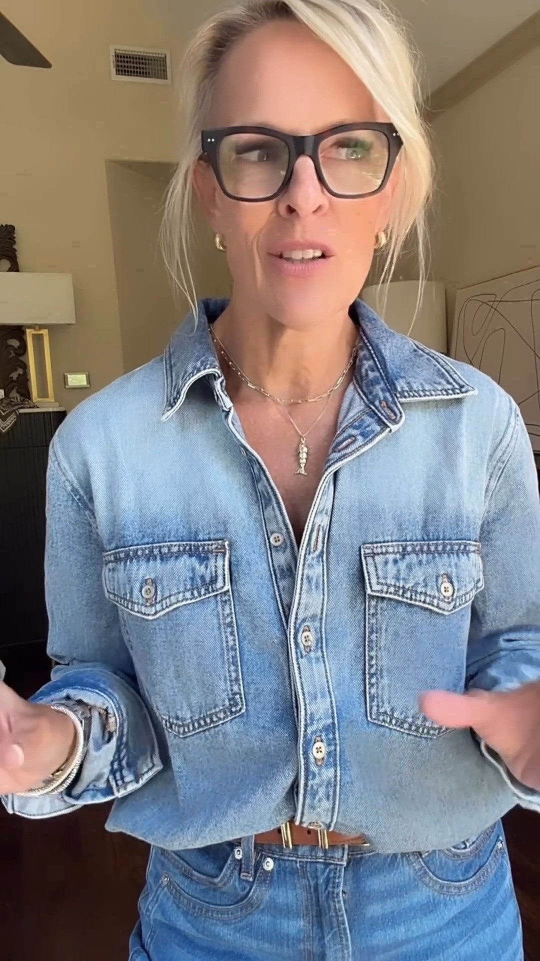 This LOFT denim shirt is such a versatile wardrobe staple. I love the light wash and subtle western-inspired details—it’s one of those pieces you can wear now and layer all season long. I’ve linked it along with the jeans and belt I’m wearing here. 🤎

💡 LTK MADE EASY
❤️ Heart = Support my posts!
🔖 Save = Get sale & restock alerts
📋 Lists = Keep favorites organized
📲 Share = Send lists and products to a friend. Hello, Christmas List!
💬 Comment = Ask me anything about what I’m wearing.:-)

#LTKOver40 #LTKootd #LTKSeasonal