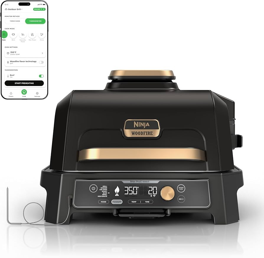 Ninja Woodfire Pro Connect XL Outdoor Grill & Smoker | Bluetooth, App Enabled | 7-in-1 Grill, BBQ... | Amazon (US)