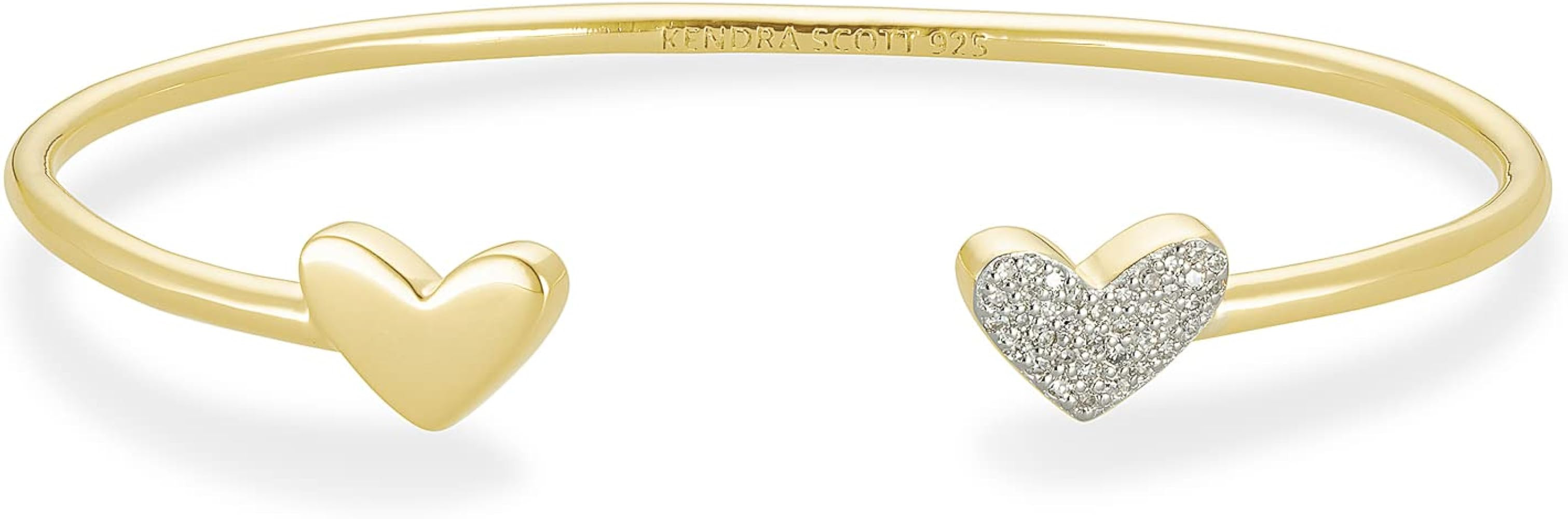 Kendra Scott Ari Heart 18k Gold Vermeil Cuff Bracelet in White Diamond, Fine Jewelry for Women | Amazon (US)