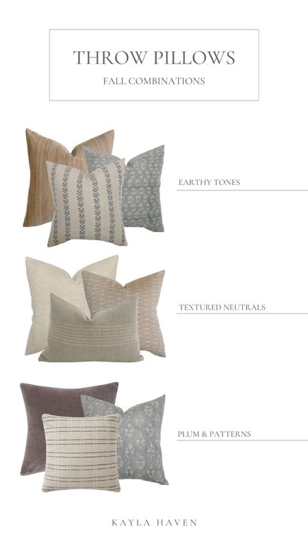 There’s no hiding my weakness for throw pillows! I’m loving these combinations I pulled together from various retailers—the earthy tones are my favorite! 

#LTKhome #LTKSeasonal #LTKstyletip