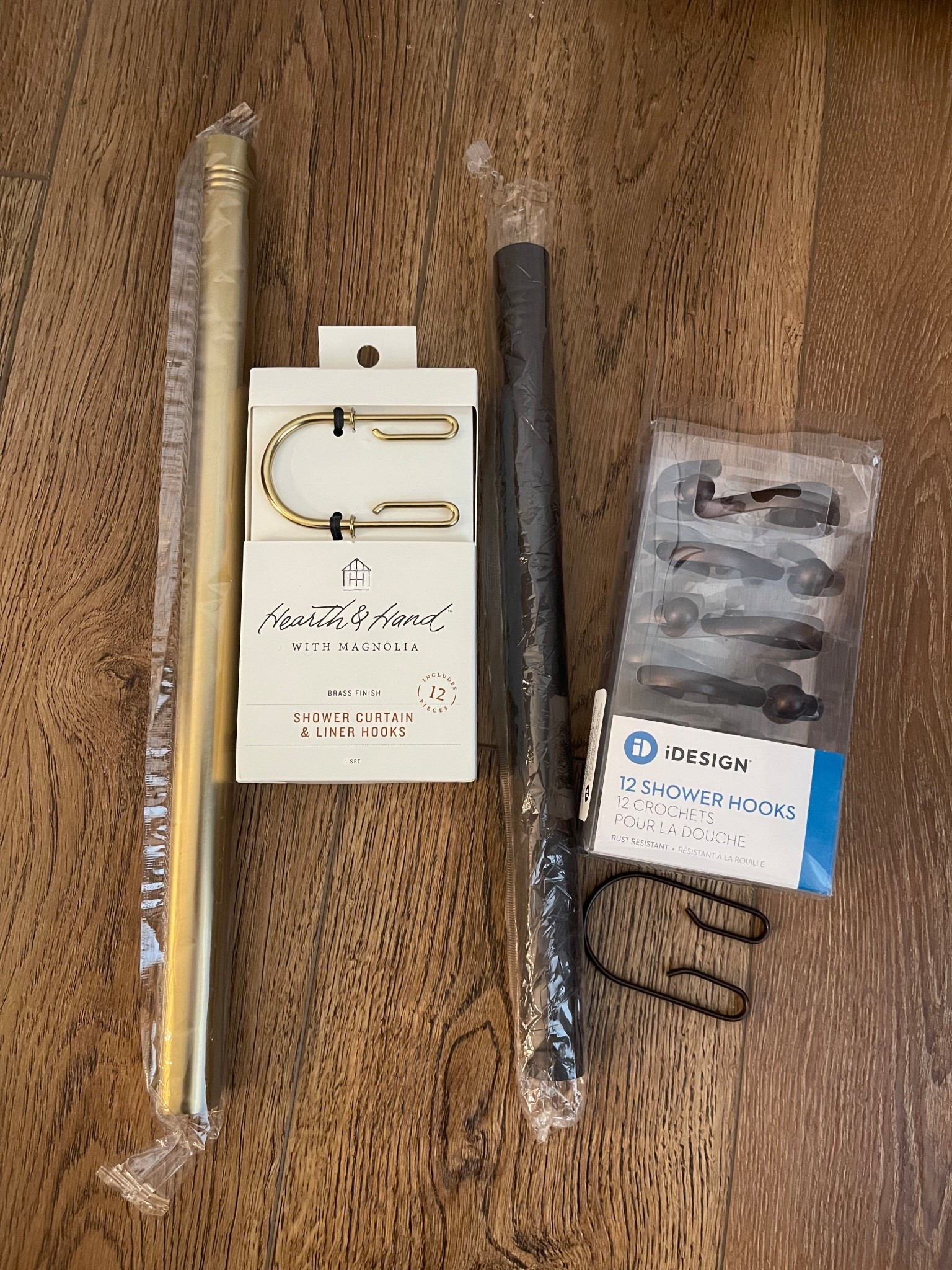 Shower curtain rods and rings that actually match!! 

#LTKHome