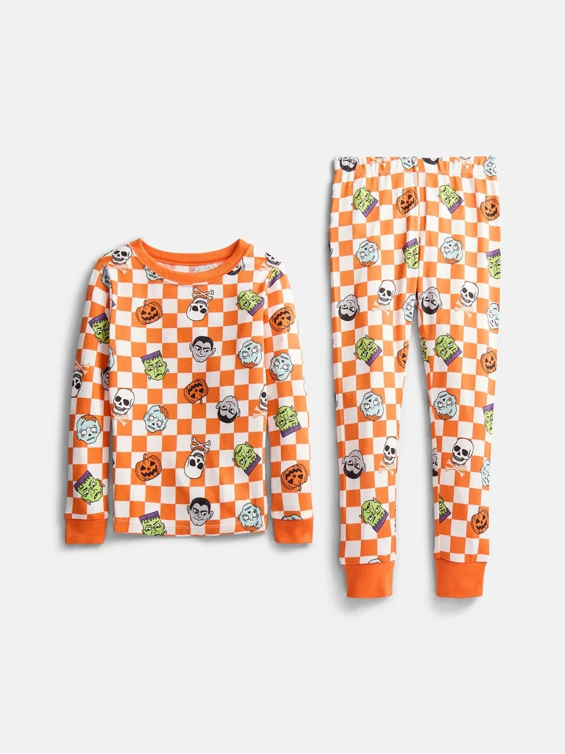 Halloween Boys' Tight Fit Long Sleeve Top and Pants Pajama Set from Way to Celebrate, 2-Piece, Si... | Walmart (US)