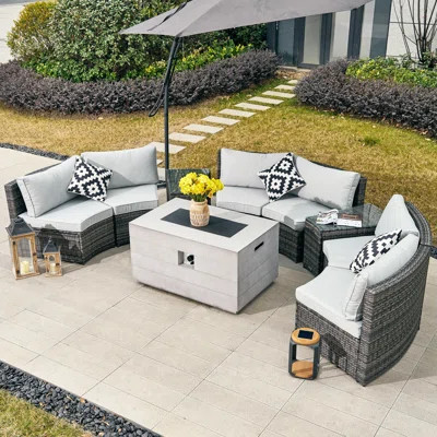 6 - Person Rectangular Outdoor Dining Set With Cushions | Wayfair North America