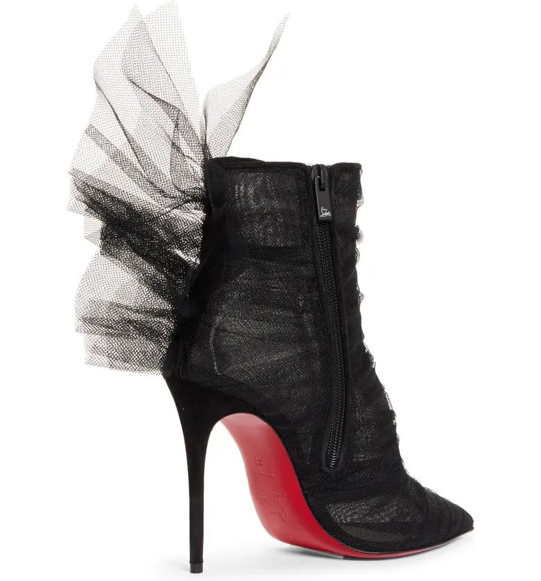Christian Louboutin Libelli Tulle Pointed Toe Bootie | Nordstrom | Nordstrom