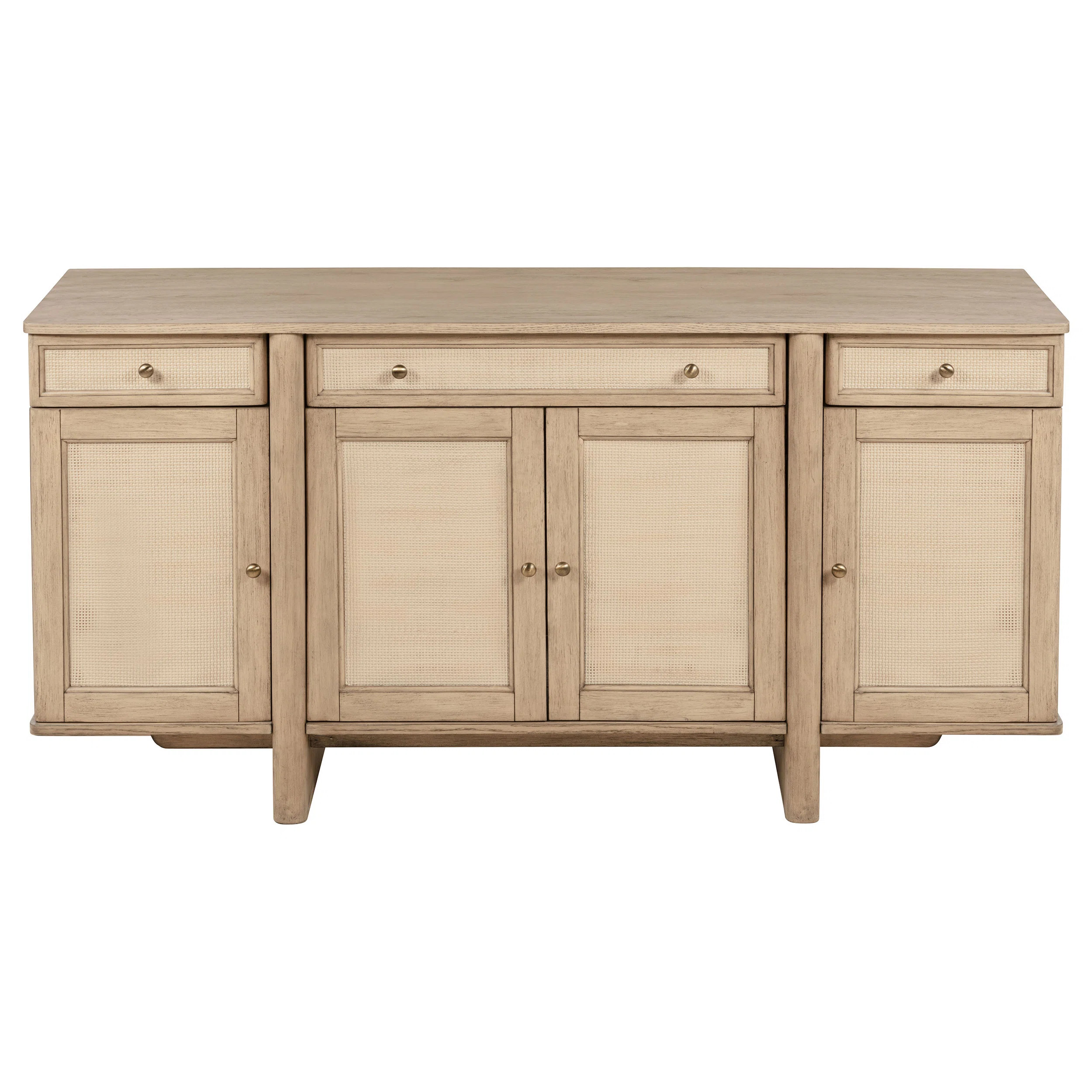 Jordan 4-door Cane Sideboard Buffet Cabinet Beige Oak | Wayfair North America