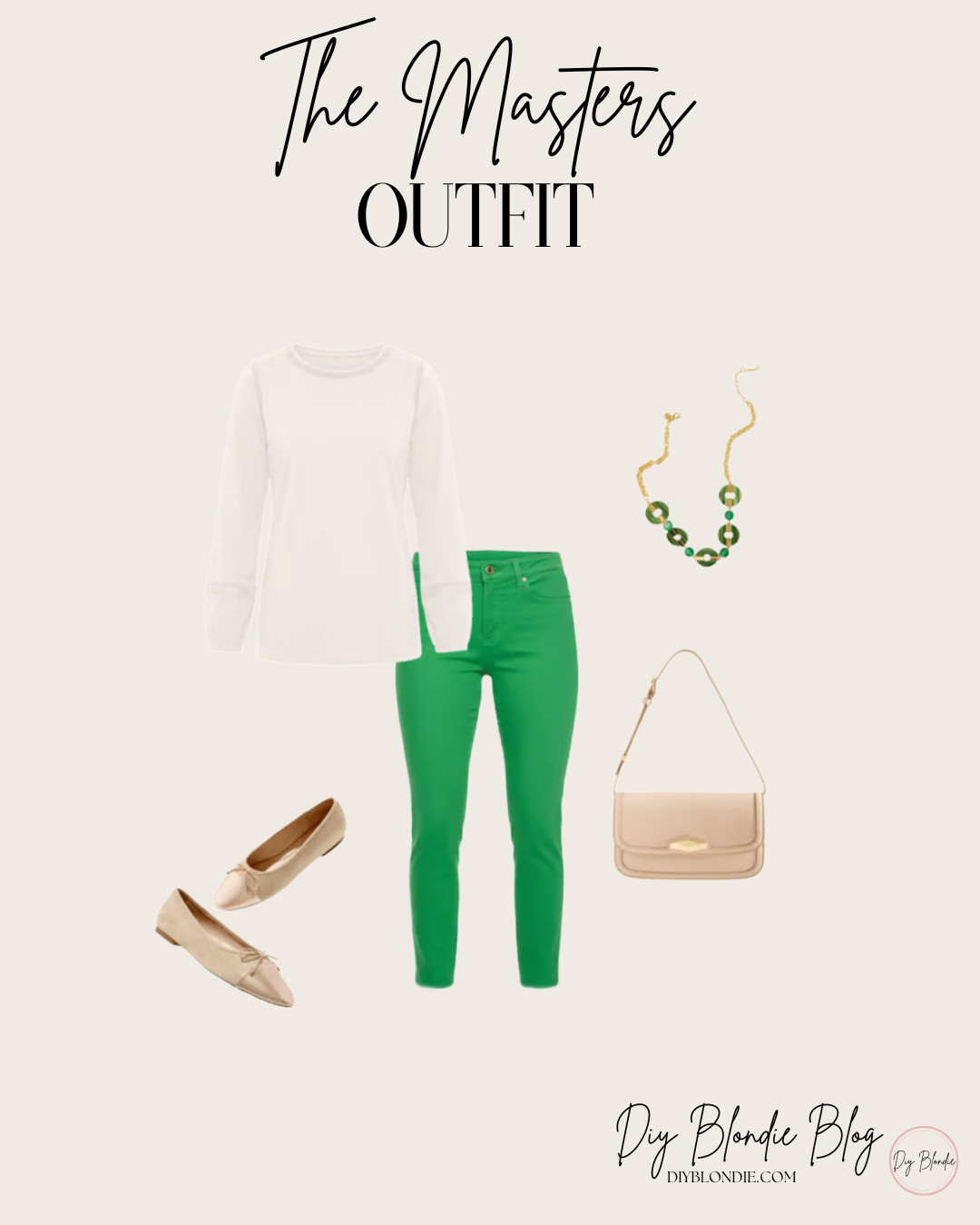 Obsessed with this classic Masters-inspired look 💚⛳️ Clean, polished, and so easy to recreate!

A crisp white top + the perfect pair of green pants = an effortless outfit that feels preppy, chic, and totally timeless. I paired it with neutral flats and a soft blush bag to keep everything balanced (and comfortable for a full day of walking 🙌).

Pro tip: pieces like this mix & match so well—these green pants can be styled a dozen different ways all spring long!

Everything linked for you here 🤍✨
 

 #LTKOver40 #LTKMidsize #LTKTall