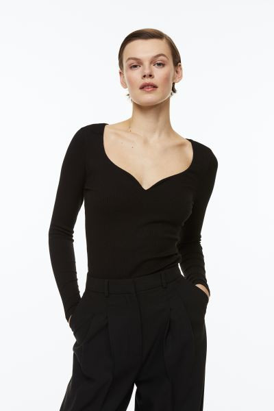 Sweetheart-neckline Top | H&M (US + CA)
