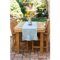 Blue Gingham Ruffled Table Runner | Etsy (US)