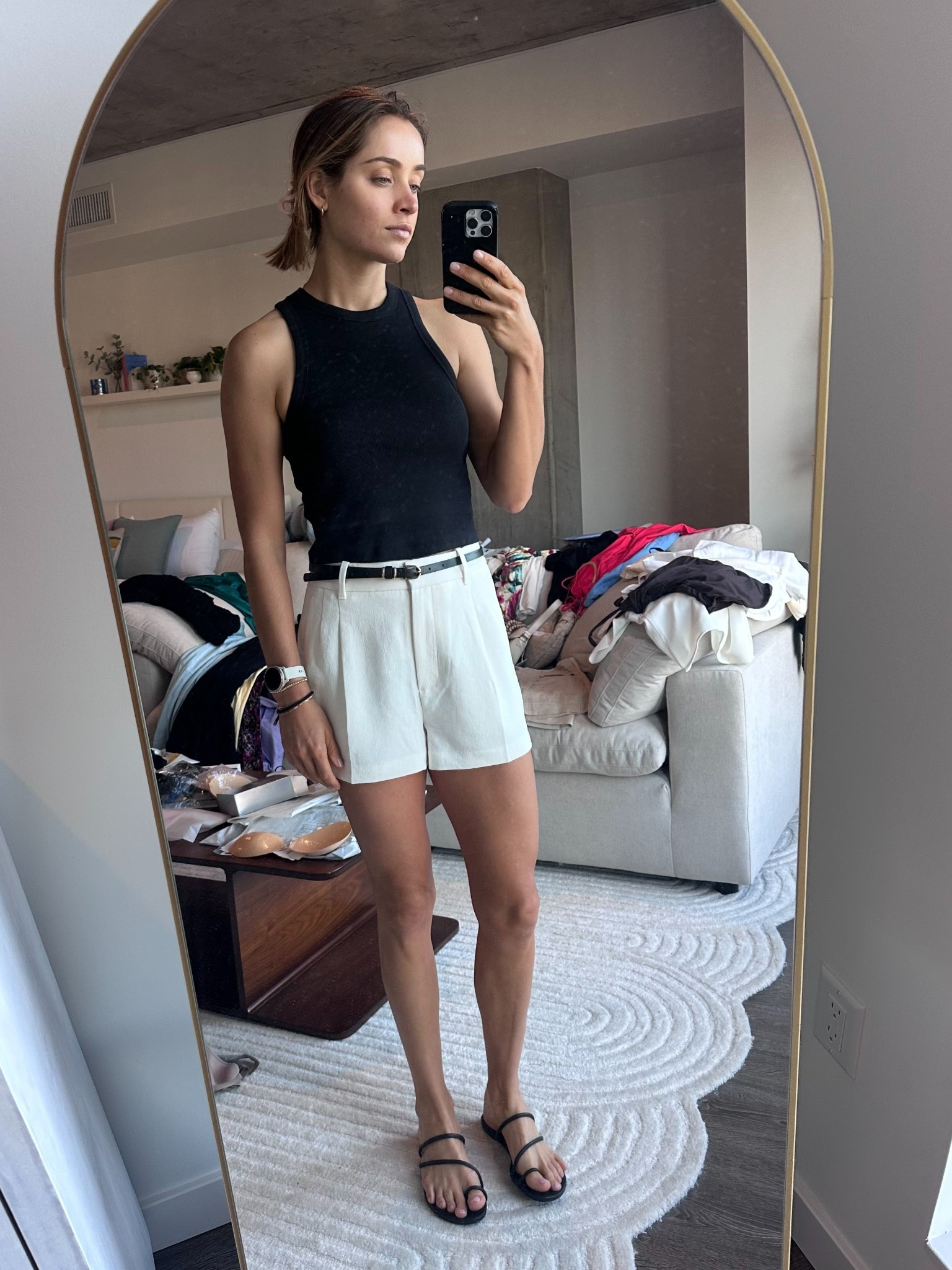 Easy travel outfit 🖤🤍 
Love these Aritzia shorts - wearing size 6 

#aritzia 

#LTKTall #LTKTravel