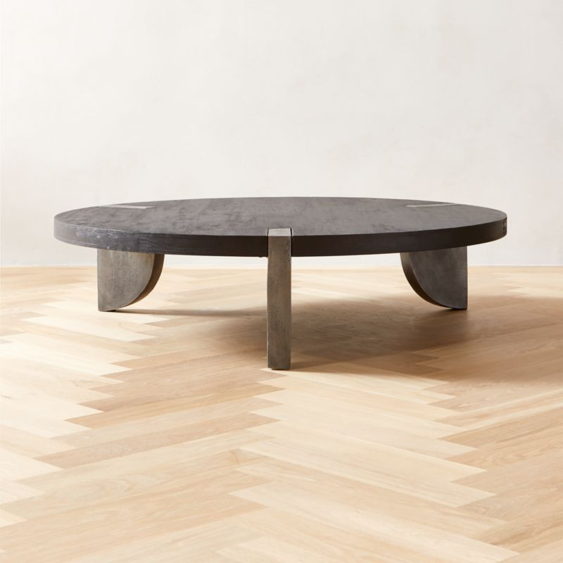 Zepa Round Black Wood Coffee Table + Reviews | CB2 | CB2